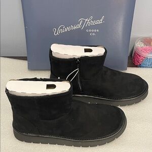 Universal Thread Black Suede Ankle Boots